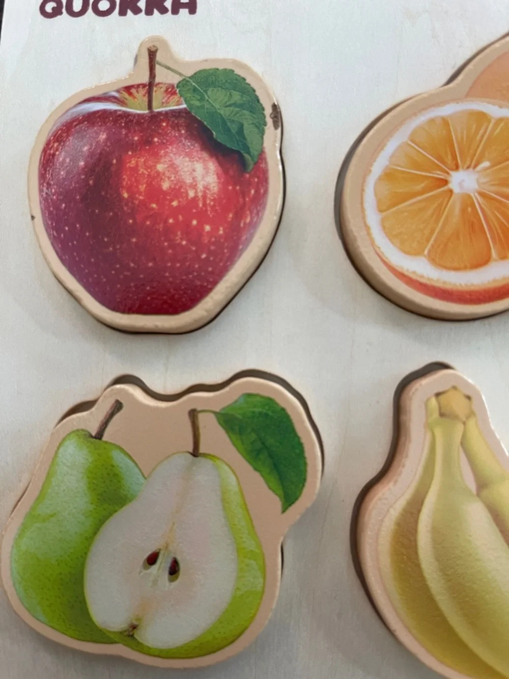 Quokka 6 Wooden Kids Puzzle Set - Colorful Animals, Fruits & Shapes